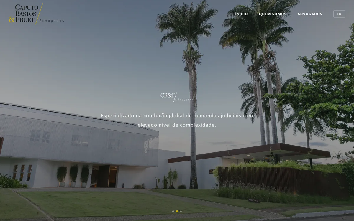 Site institucional do escritório Caputo Bastos & Fruet, criado pela neexu